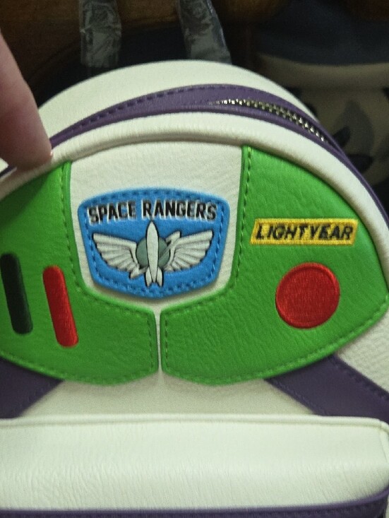 Loungefly Buzz Lightyear Themed Mini Backpack - White, Green, Purple